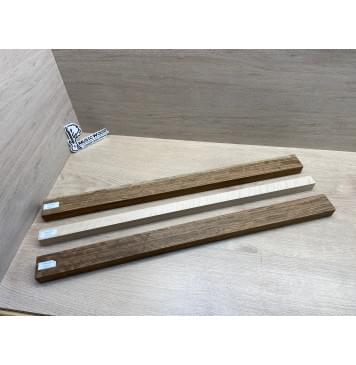 Овенгкол/Клён Белый Явор, Волнистый заготовка для переклеенного грифа электрогитары Радиал ААААА 29х(51-27-51)х725 мм - из 3х частей-8