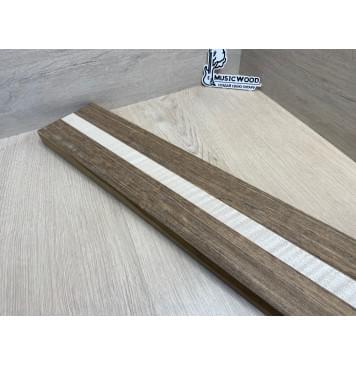 Овенгкол/Клён Белый Явор, Волнистый заготовка для переклеенного грифа электрогитары Радиал ААА Волна ААА 30х(51-27-51)х733 мм - из 3х частей-5