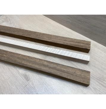 Овенгкол/Клён Белый Явор, Волнистый заготовка для переклеенного грифа электрогитары Радиал ААА Волна ААА 30х(51-27-51)х733 мм - из 3х частей-2