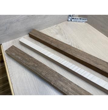 Овенгкол/Клён Белый Явор, Волнистый заготовка для переклеенного грифа электрогитары Радиал ААА Волна ААА 30х(51-27-51)х733 мм - из 3х частей-12