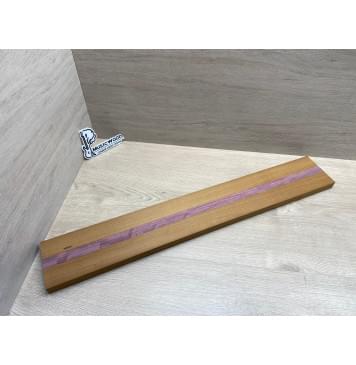 Клён Печёный 180гр/Амарант заготовка для переклеенного грифа электрогитары Радиал ААА 23х(43-22-43)х740 мм - из 3х частей-0