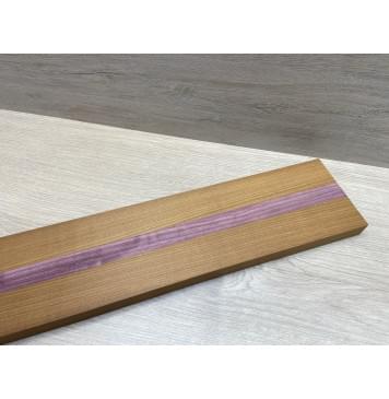 Клён Печёный 180гр/Амарант заготовка для переклеенного грифа электрогитары Радиал ААА 23х(43-22-43)х740 мм - из 3х частей-1