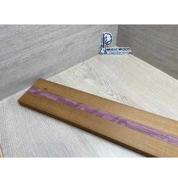 Клён Печёный 180гр/Амарант заготовка для переклеенного грифа электрогитары Радиал ААА 23х(43-22-43)х740 мм - из 3х частей-2
