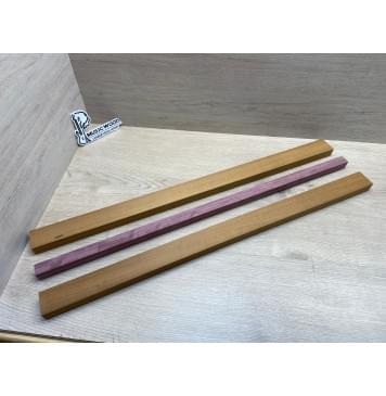 Клён Печёный 180гр/Амарант заготовка для переклеенного грифа электрогитары Радиал ААА 23х(43-22-43)х740 мм - из 3х частей-3