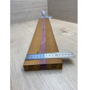 Клён Печёный 180гр/Амарант заготовка для переклеенного грифа электрогитары Радиал ААА 23х(43-22-43)х740 мм - из 3х частей-4