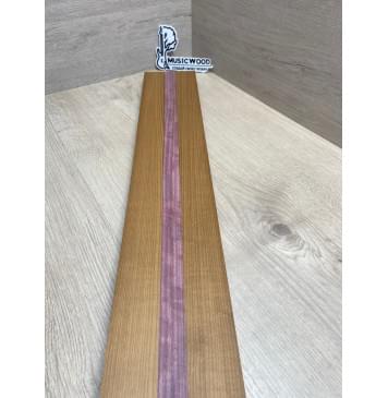 Клён Печёный 180гр/Амарант заготовка для переклеенного грифа электрогитары Радиал ААА 23х(43-22-43)х740 мм - из 3х частей-7