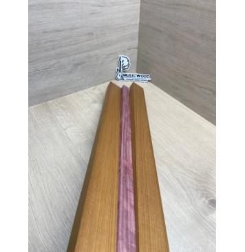 Клён Печёный 180гр/Амарант заготовка для переклеенного грифа электрогитары Радиал ААА 23х(43-22-43)х740 мм - из 3х частей-6