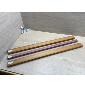 Клён Печёный 180гр/Амарант заготовка для переклеенного грифа электрогитары Радиал ААА 23х(43-22-43)х740 мм - из 3х частей-10