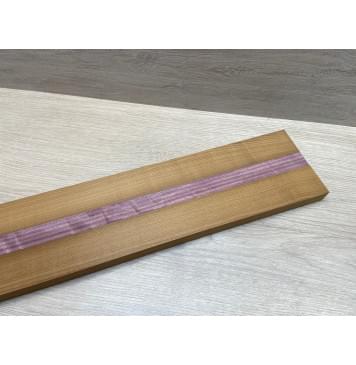 Клён Печёный 180гр/Амарант заготовка для переклеенного грифа электрогитары Радиал ААА 21х(42.5-23-42.5)х710 мм - из 3х частей-1