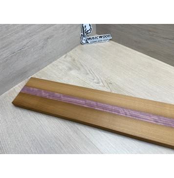 Клён Печёный 180гр/Амарант заготовка для переклеенного грифа электрогитары Радиал ААА 21х(42.5-23-42.5)х710 мм - из 3х частей-2