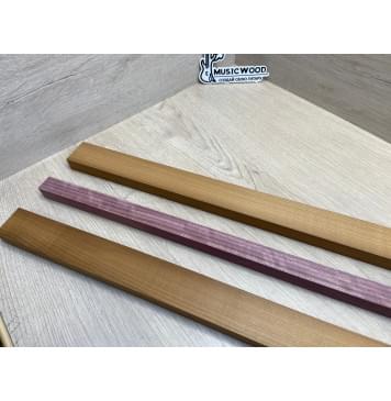 Клён Печёный 180гр/Амарант заготовка для переклеенного грифа электрогитары Радиал ААА 21х(42.5-23-42.5)х710 мм - из 3х частей-10