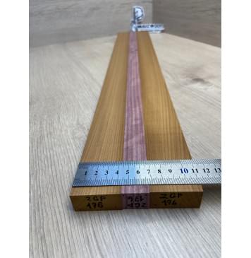 Клён Печёный 180гр/Амарант заготовка для переклеенного грифа электрогитары Радиал ААА 21х(42.5-23-42.5)х710 мм - из 3х частей-5