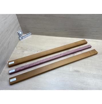 Клён Печёный 180гр/Амарант заготовка для переклеенного грифа электрогитары Радиал ААА 21х(42.5-23-42.5)х710 мм - из 3х частей-8