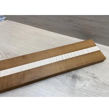 Клён Волнистый Печёный 180гр/Клён Белый Явор, Волнистый заготовка для переклеенного грифа электрогитары Радиал АА Волна ААА 26х(42-22-42)х685 мм - из 3х частей-3