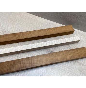 Клён Волнистый Печёный 180гр/Клён Белый Явор, Волнистый заготовка для переклеенного грифа электрогитары Радиал АА Волна ААА 26х(42-22-42)х685 мм - из 3х частей-9