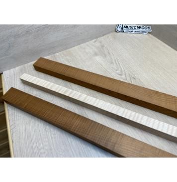 Клён Волнистый Печёный 180гр/Клён Белый Явор, Волнистый заготовка для переклеенного грифа электрогитары Радиал АА Волна ААА 26х(42-22-42)х685 мм - из 3х частей-14