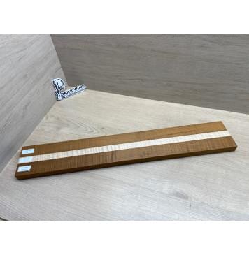 Клён Волнистый Печёный 180гр/Клён Белый Явор, Волнистый заготовка для переклеенного грифа электрогитары Радиал АА Волна ААА 26х(42-22-42)х685 мм - из 3х частей-15