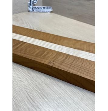 Клён Волнистый Печёный 180гр/Клён Белый Явор, Волнистый заготовка для переклеенного грифа электрогитары Радиал АА Волна ААА 26х(42-22-42)х685 мм - из 3х частей-7