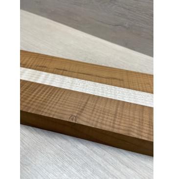 Клён Волнистый Печёный 180гр/Клён Белый Явор, Волнистый заготовка для переклеенного грифа электрогитары Радиал АА Волна ААА 26х(42-22-42)х685 мм - из 3х частей-8