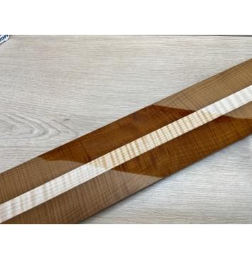 Клён Волнистый Печёный 180гр/Клён Белый Явор, Волнистый заготовка для переклеенного грифа электрогитары Радиал АА Волна ААА 26х(42-22-42)х685 мм - из 3х частей-19