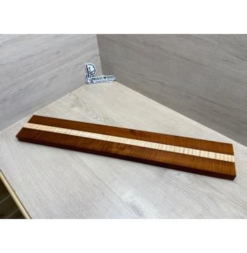 Клён Волнистый Печёный 180гр/Клён Белый Явор, Волнистый заготовка для переклеенного грифа электрогитары Радиал АА Волна ААА 26х(42-22-42)х685 мм - из 3х частей-0