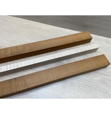 Клён Волнистый Печёный 180гр/Клён Белый Явор, Волнистый заготовка для переклеенного грифа электрогитары Радиал А Волна ААА 30х(42-19-42)х690 мм - из 3х частей (присутствуют сучки)-4