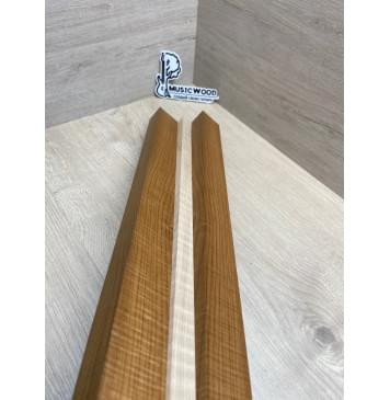 Клён Волнистый Печёный 180гр/Клён Белый Явор, Волнистый заготовка для переклеенного грифа электрогитары Радиал А Волна ААА 30х(42-19-42)х690 мм - из 3х частей (присутствуют сучки)-8