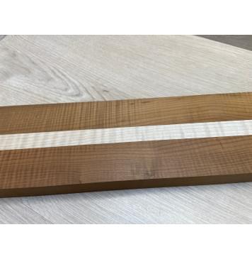 Клён Волнистый Печёный 180гр/Клён Белый Явор, Волнистый заготовка для переклеенного грифа электрогитары Радиал А Волна ААА 30х(42-19-42)х690 мм - из 3х частей (присутствуют сучки)-10