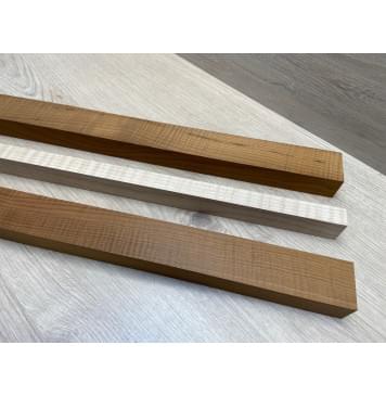 Клён Волнистый Печёный 180гр/Клён Белый Явор, Волнистый заготовка для переклеенного грифа электрогитары Радиал А Волна ААА 30х(42-19-42)х690 мм - из 3х частей (присутствуют сучки)-11