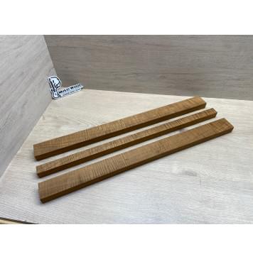 Клён Волнистый Печёный 180гр заготовка грифа для Безголовой гитары Радиал А Волна ААА 25х(49-25.5-49)х637 мм - из 3х частей (присутствуют сучки)-9