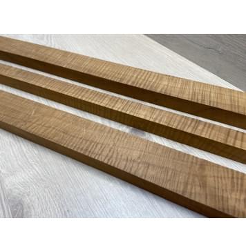 Клён Волнистый Печёный 180гр заготовка грифа для Безголовой гитары Радиал А Волна ААА 25х(49-25.5-49)х637 мм - из 3х частей (присутствуют сучки)-8