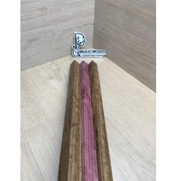 Овенгкол/Амарант заготовка для переклеенного грифа безголовой гитары Радиал ААА 23.5х(23.5-23.5-23.5)х592 мм - из 3х частей-5