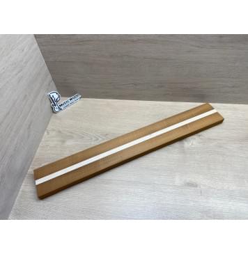 Клён Волнистый Печёный 180гр/Клён Белый заготовка для переклеенного грифа электрогитары Радиал АА 27х(40-16-40)х715 мм - из 3х частей-0