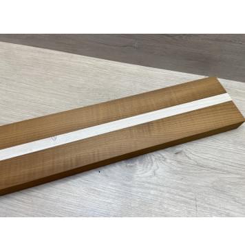 Клён Волнистый Печёный 180гр/Клён Белый заготовка для переклеенного грифа электрогитары Радиал АА 27х(40-16-40)х715 мм - из 3х частей-1