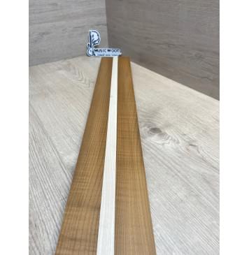 Клён Волнистый Печёный 180гр/Клён Белый заготовка для переклеенного грифа электрогитары Радиал АА 27х(40-16-40)х715 мм - из 3х частей-5