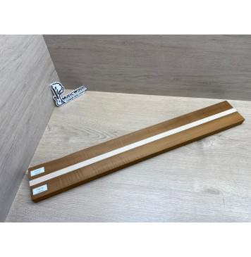 Клён Волнистый Печёный 180гр/Клён Белый заготовка для переклеенного грифа электрогитары Радиал АА 27х(40-16-40)х715 мм - из 3х частей-8