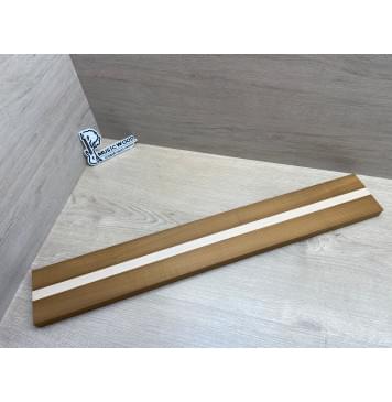 Клён Печёный 180гр/Клён Белый заготовка для переклеенного грифа электрогитары Радиал ААА 25х(42-18.5-42)х720 мм - из 3х частей-0