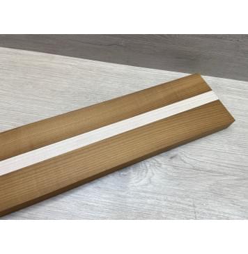 Клён Печёный 180гр/Клён Белый заготовка для переклеенного грифа электрогитары Радиал ААА 25х(42-18.5-42)х720 мм - из 3х частей-1