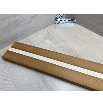 Клён Печёный 180гр/Клён Белый заготовка для переклеенного грифа электрогитары Радиал ААА 25х(42-18.5-42)х720 мм - из 3х частей-3