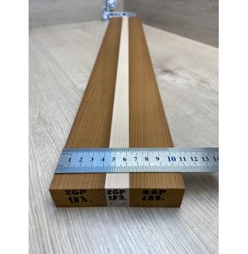 Клён Печёный 180гр/Клён Белый заготовка для переклеенного грифа электрогитары Радиал ААА 25х(42-18.5-42)х720 мм - из 3х частей-2