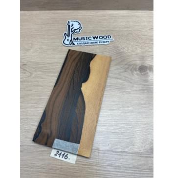 Зирикот заготовка накладки на головку грифа Смешанный ААА 7х110х222 мм-0