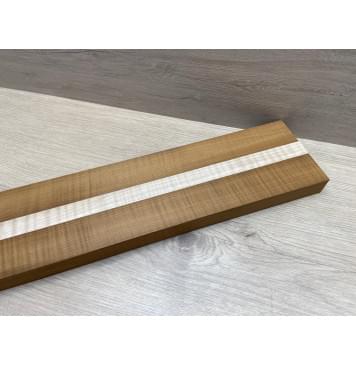 Клён Волнистый Печёный 180гр/Клён Белый Явор, Волнистый заготовка для переклеенного грифа электрогитары Радиал АА Волна ААА 28.5х(44-22-44)х730 мм - из 3х частей-3