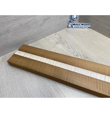 Клён Волнистый Печёный 180гр/Клён Белый Явор, Волнистый заготовка для переклеенного грифа электрогитары Радиал АА Волна ААА 28.5х(44-22-44)х730 мм - из 3х частей-10