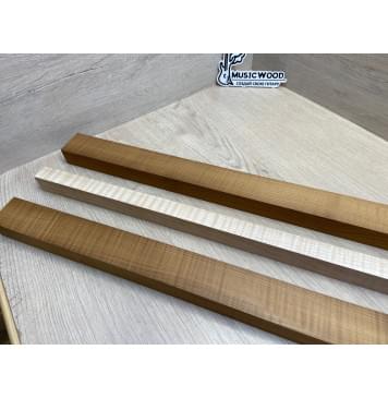 Клён Волнистый Печёный 180гр/Клён Белый Явор, Волнистый заготовка для переклеенного грифа электрогитары Радиал АА Волна ААА 28.5х(44-22-44)х730 мм - из 3х частей-12