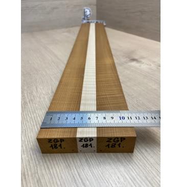 Клён Волнистый Печёный 180гр/Клён Белый Явор, Волнистый заготовка для переклеенного грифа электрогитары Радиал АА Волна ААА 28.5х(44-22-44)х730 мм - из 3х частей-5