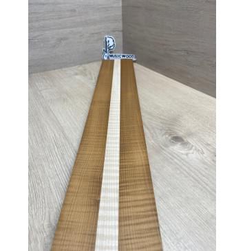 Клён Волнистый Печёный 180гр/Клён Белый Явор, Волнистый заготовка для переклеенного грифа электрогитары Радиал АА Волна ААА 28.5х(44-22-44)х730 мм - из 3х частей-7