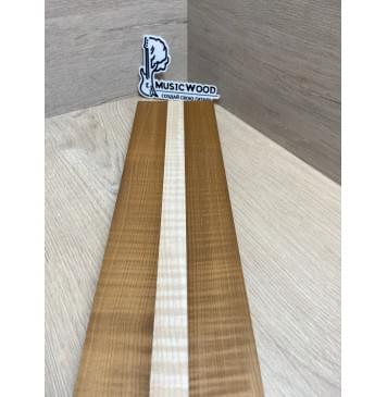 Клён Волнистый Печёный 180гр/Клён Белый Явор, Волнистый заготовка для переклеенного грифа электрогитары Радиал АА Волна ААА 28.5х(44-22-44)х730 мм - из 3х частей-8