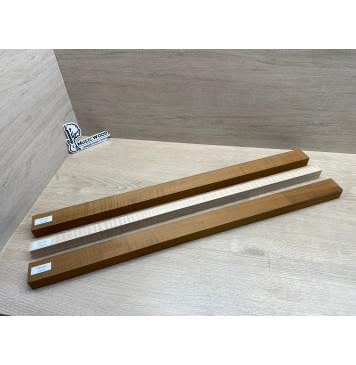 Клён Волнистый Печёный 180гр/Клён Белый Явор, Волнистый заготовка для переклеенного грифа электрогитары Радиал АА Волна ААА 28.5х(44-22-44)х730 мм - из 3х частей-14