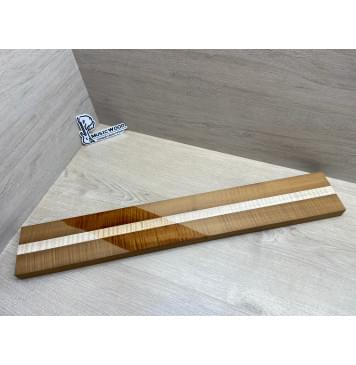 Клён Волнистый Печёный 180гр/Клён Белый Явор, Волнистый заготовка для переклеенного грифа электрогитары Радиал АА Волна ААА 28.5х(44-22-44)х730 мм - из 3х частей-17