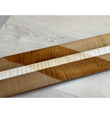 Клён Волнистый Печёный 180гр/Клён Белый Явор, Волнистый заготовка для переклеенного грифа электрогитары Радиал АА Волна ААА 28.5х(44-22-44)х730 мм - из 3х частей-19